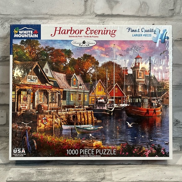 White Mountain Games Harbor Evening 00 Piece Puzzle New Complete